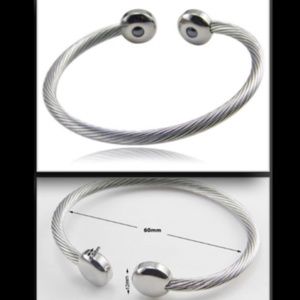 Wellness Stainless steel Magnetic cuff Heal bangle